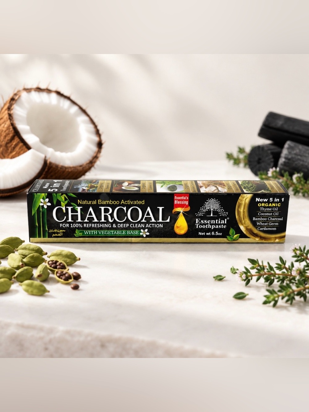 🌿Essential Natural Bamboo Activated Charcoal Toothpaste/6.5 OZ/